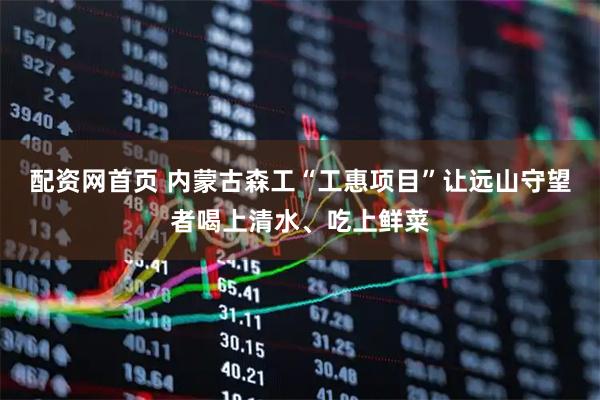 配资网首页 内蒙古森工“工惠项目”让远山守望者喝上清水、吃上鲜菜